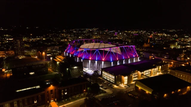 Syracuse stadium at night