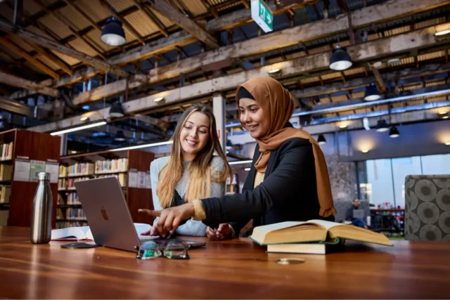 UNDA Girls Studying in library