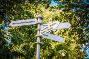 direction sign bradford campus
