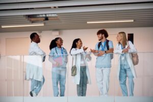 Group of medical students talking
