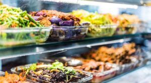 Close up of food from the canteen