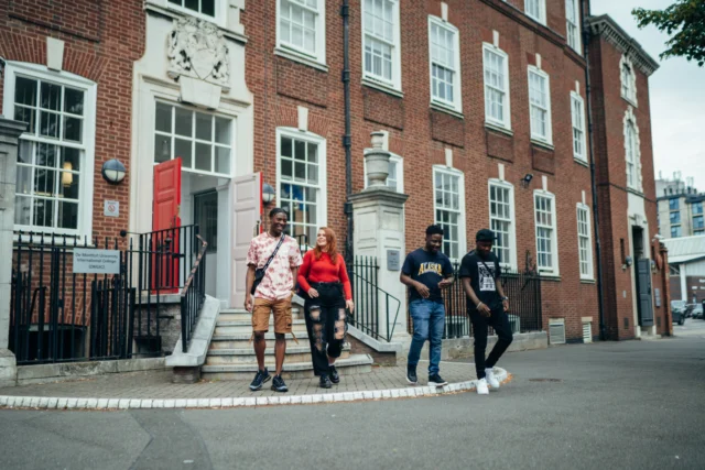Students outside Philip Tasker Building