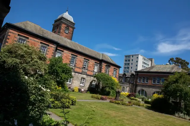 Red-brick Geddes Building at Dundee campus, Scotland