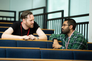 Two HSU students in lecture theatre