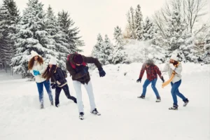 People playing in snow