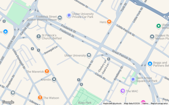 Ulster University Belfast Map